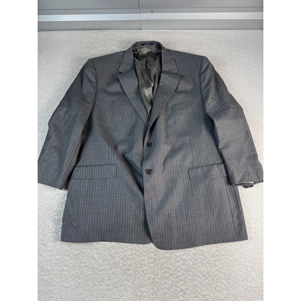 Daniel Cremieux Blazer Mens 54R Gray Pinstripe Loro Piana Super 120s Sport Coat